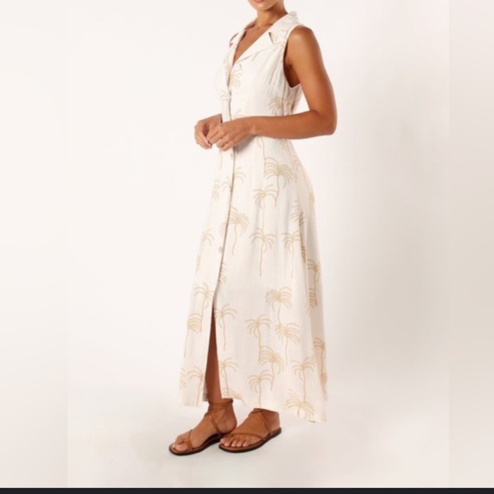 Petal & Pup White and Orange Palm Print Maxi Dress - Picture 12 of 12